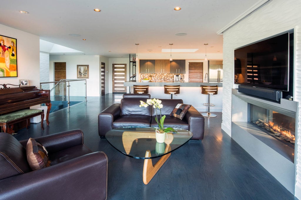 Living Room in award-winning Oakland modern home remodel