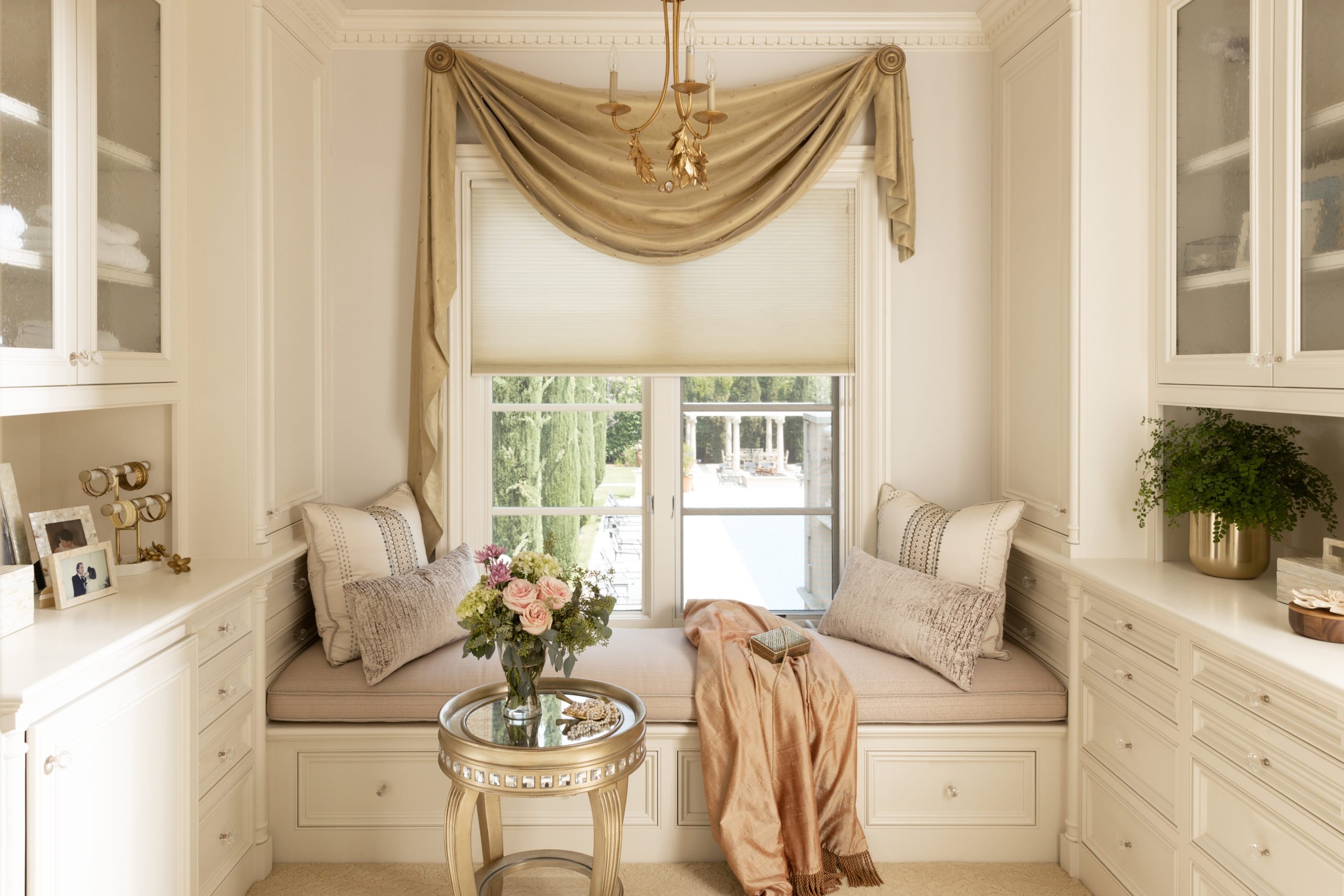 French inpsired window seat area designed by Robineve & Co. Interiors