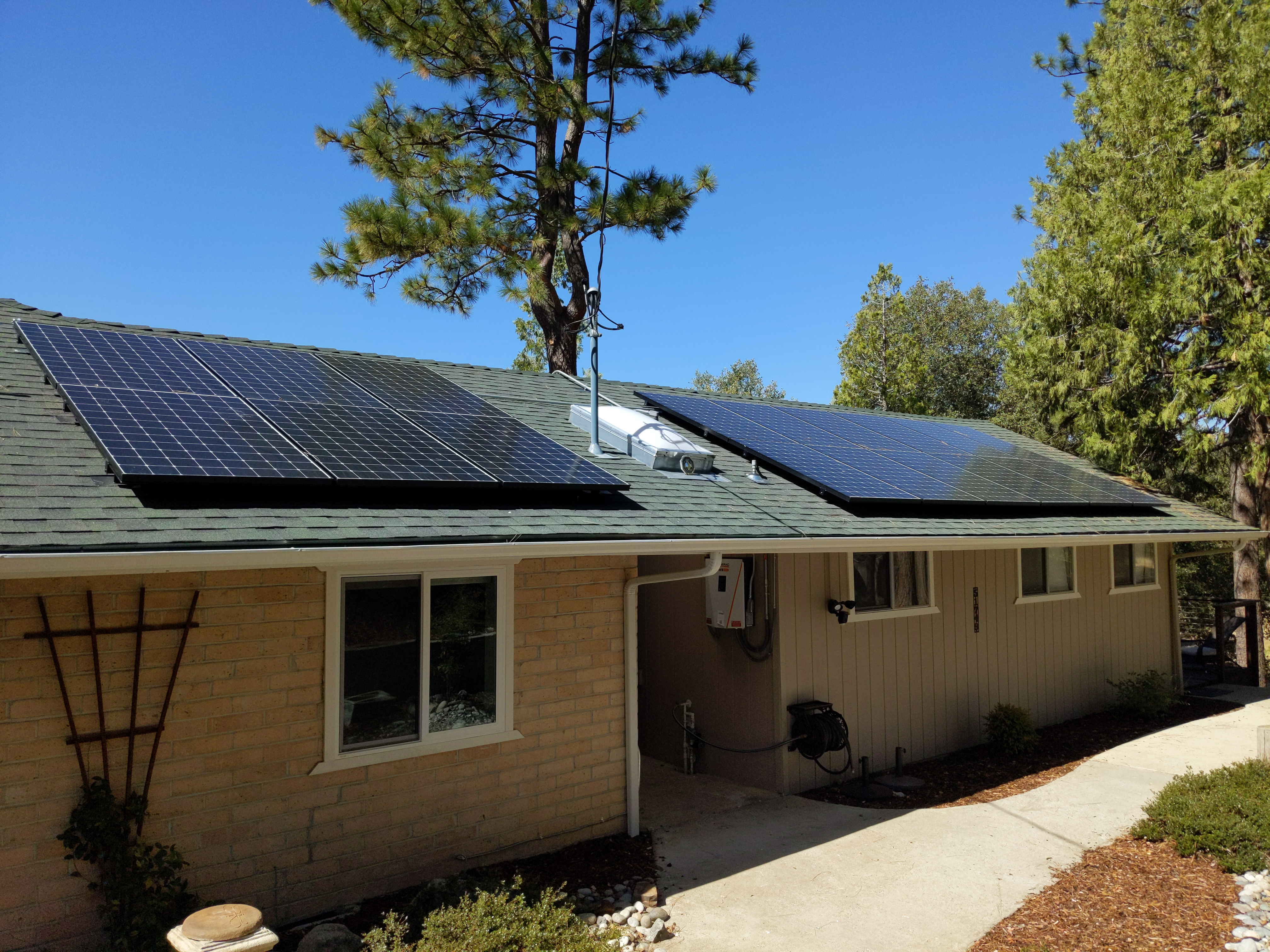 Solar panels on a private home in California