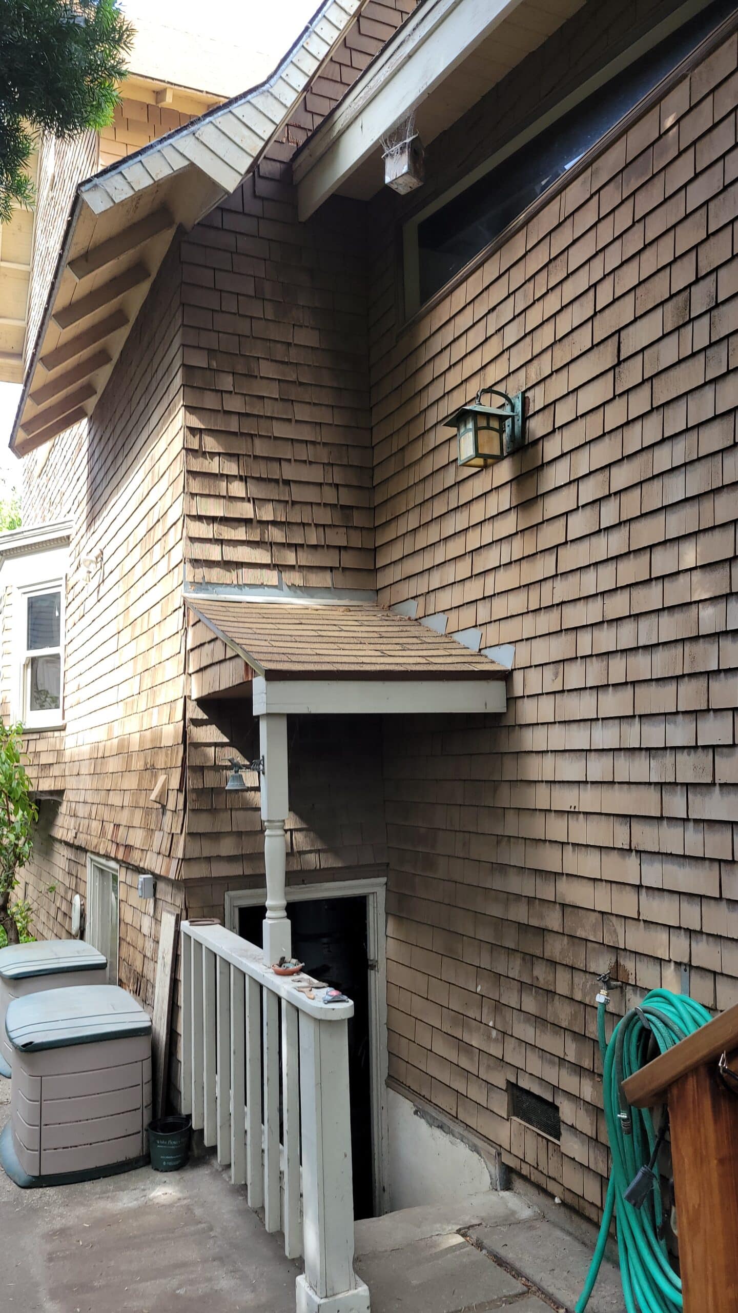Cedar Shingle Staining on a 3-Story Alameda, CA Home Cedar Shingle Staining on a 3-Story Alameda, CA Home